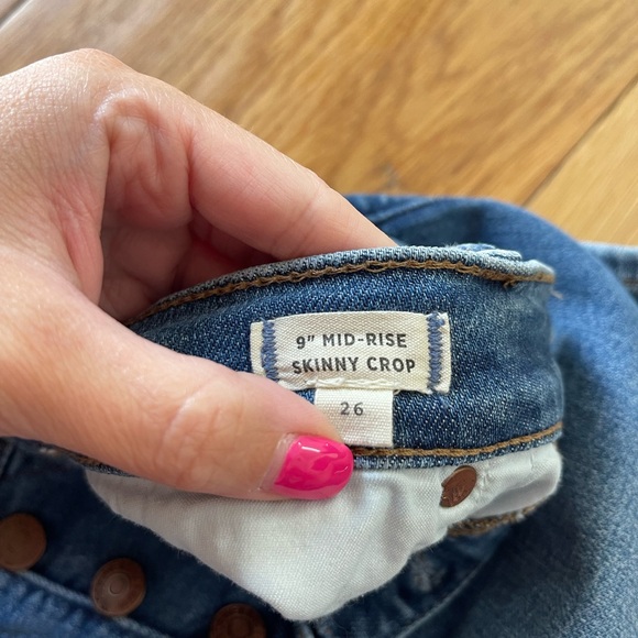 Madewell Mid-rise 9" Skinny Crop Jeans Open Fly Size 26 Denim - Picture 3 of 4